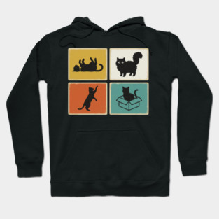 Retro Cat Silhouettes Cat Lover Hoodie