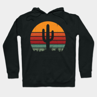 Retro Cactus Sunset Desert Vibes Hoodie