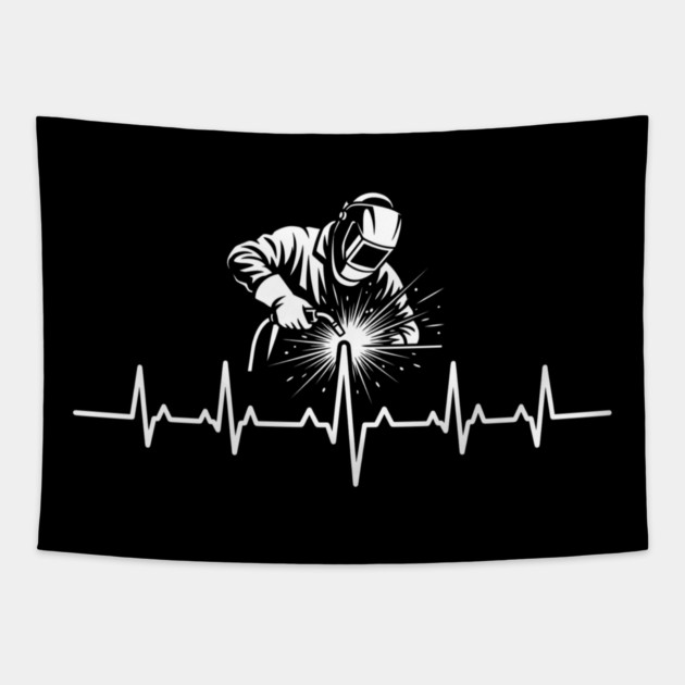 Welder Heartbeat Welding Professional Gift Tapestry by ArtistTee ⭐⭐⭐⭐⭐