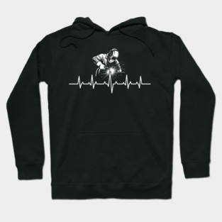 Welder Heartbeat Welding Professional Gift Hoodie