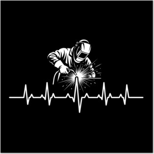 Welder Heartbeat Welding Professional Gift Posters and Art