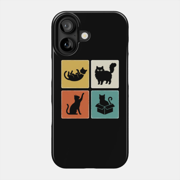 Four Black Cat Silhouettes Cat Lover Phone Case by ArtistTee ⭐⭐⭐⭐⭐