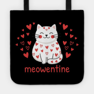 Meowentine Cat Lover Valentine's Day Tote