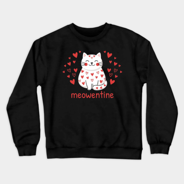 Meowentine Cat Lover Valentine's Day Crewneck Sweatshirt by ArtistTee ⭐⭐⭐⭐⭐