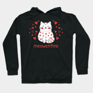 Meowentine Cat Lover Valentine's Day Hoodie