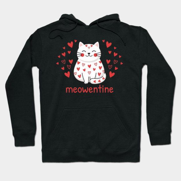 Meowentine Cat Lover Valentine's Day Hoodie by ArtistTee ⭐⭐⭐⭐⭐