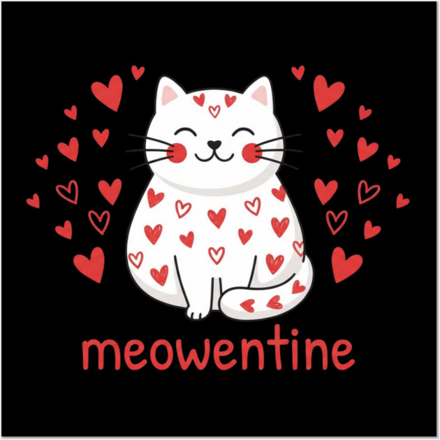 Meowentine Cat Lover Valentine's Day Wall Art by ArtistTee ⭐⭐⭐⭐⭐