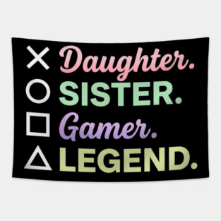 X Daughter O Sister Square Gamer Triangle Legend Tapestry