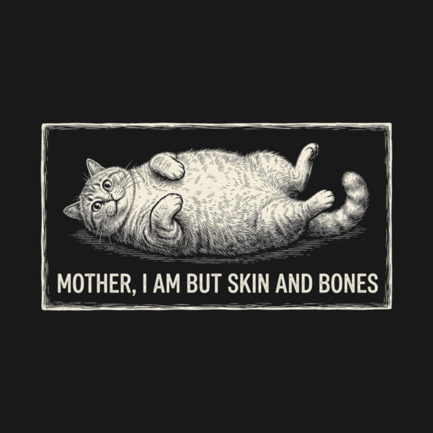 Mother, I Am But Skin And Bones Funny Cat Owner by ArtistTee ⭐⭐⭐⭐⭐