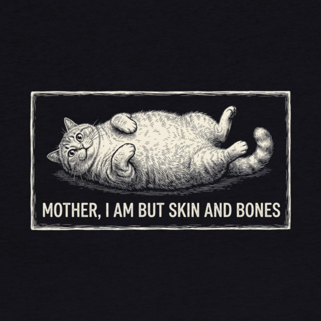 Mother, I Am But Skin And Bones Funny Cat Owner by ArtistTee ⭐⭐⭐⭐⭐