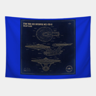 USS Enterprise NCC-1701-D Blueprint Tapestry