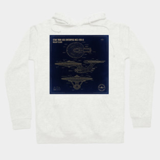 USS Enterprise NCC-1701-D Blueprint Hoodie