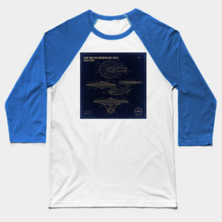 USS Enterprise NCC-1701-D Blueprint Baseball T-Shirt