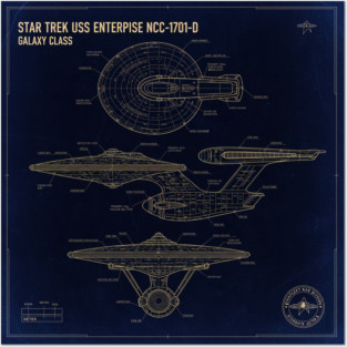 USS Enterprise NCC-1701-D Blueprint Posters and Art