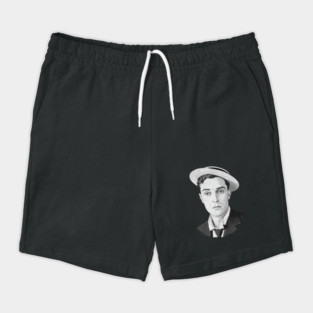 Buster Keaton Digital Distressed Grunge Portrait of The Great Stone Face Shorts
