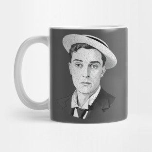 Buster Keaton Digital Distressed Grunge Portrait of The Great Stone Face Mug