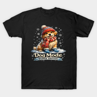 Cute Funny Winter Dog T-Shirt for Dog Lovers, Pet Owners, Dog Moms and Dog Dads – Cozy Cold Weather Puppy Snow Holiday Apparel Gift T-Shirt