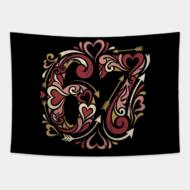 67 Valentine's Day Tapestry by Creatifly Graphic Tees