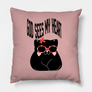 Cute Cat Quote Minimalist Aesthetic Animal Design Pillow