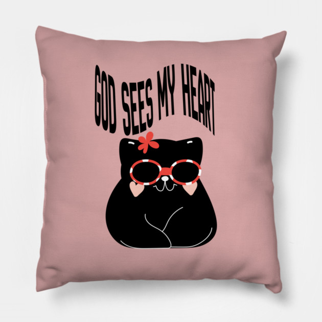 Cute Cat Quote Minimalist Aesthetic Animal Design Pillow by Anne Lee