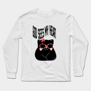 Cute Cat Quote Minimalist Aesthetic Animal Design Long Sleeve T-Shirt