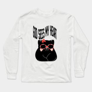 Cute Cat Quote Minimalist Aesthetic Animal Design Long Sleeve T-Shirt
