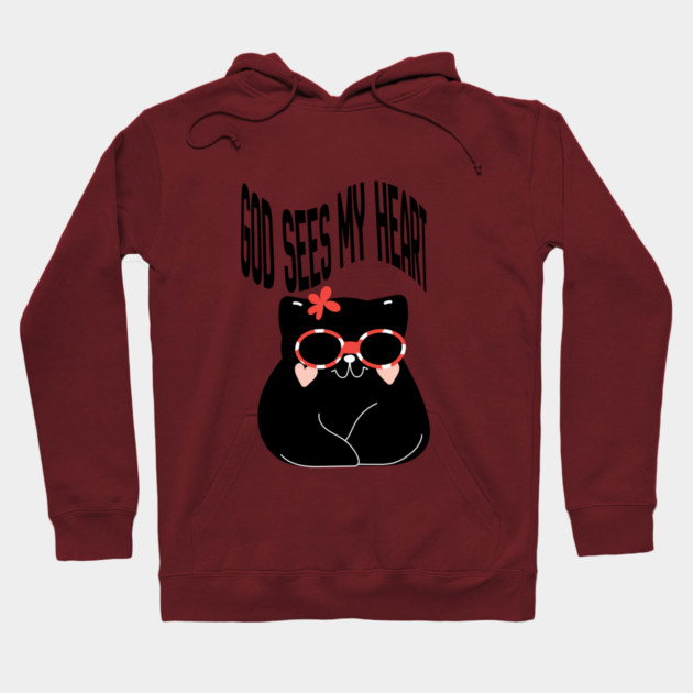 Cute Cat Quote Minimalist Aesthetic Animal Design Hoodie by Anne Lee