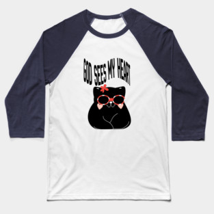 Cute Cat Quote Minimalist Aesthetic Animal Design Baseball T-Shirt