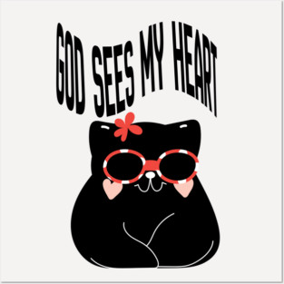 Cute Cat Quote Minimalist Aesthetic Animal Design Posters and Art