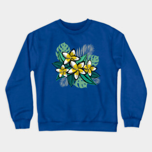 Retro Tropical Leaves Crewneck Sweatshirt