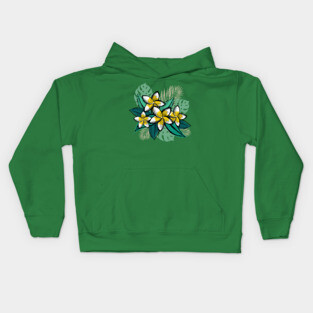 Retro Tropical Leaves Kids Hoodie