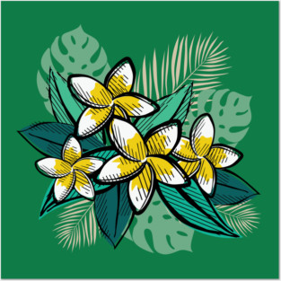 Retro Tropical Leaves Posters and Art