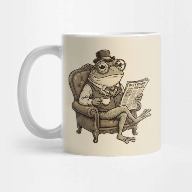 Dapper Frog Gentleman Reading Daily Ribbit by Creatifly Graphic Tees