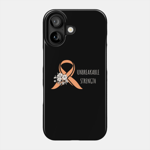Uterine Cancer Awareness - Peach Ribbon Floral Survivor Phone Case by Pixel Threads 