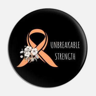 Uterine Cancer Awareness - Peach Ribbon Floral Survivor Pin