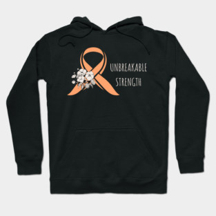 Uterine Cancer Awareness - Peach Ribbon Floral Survivor Hoodie