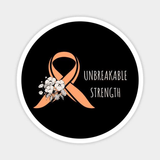 Uterine Cancer Awareness - Peach Ribbon Floral Survivor Magnet by Pixel Threads 