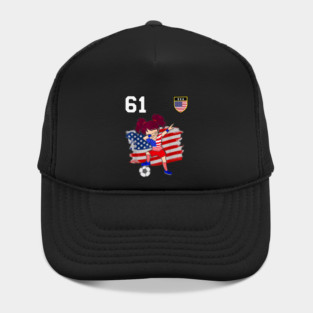 American USA Flag Soccer Jersey Favorite Lucky Number 61 Women Men Hat