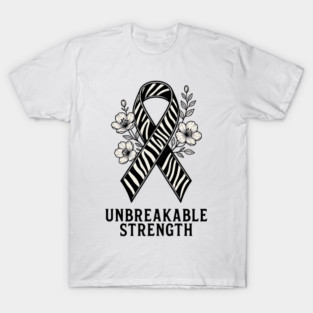 Neuroendocrine Cancer Awareness Zebra Ribbon - Unbreakable Strength Survivor T-Shirt