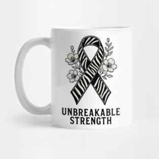 Neuroendocrine Cancer Awareness Zebra Ribbon - Unbreakable Strength Survivor Mug