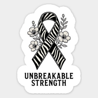 Neuroendocrine Cancer Awareness Zebra Ribbon - Unbreakable Strength Survivor Magnet