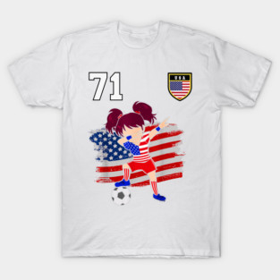 American USA Flag Soccer Jersey Favorite Lucky Number 71 Women Men T-Shirt