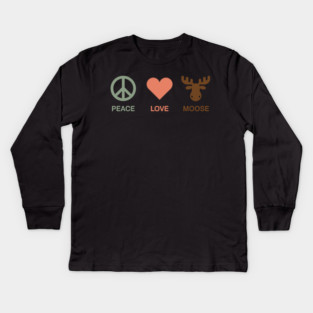 Peace Love Moose Kids Long Sleeve T-Shirt