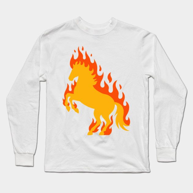Fire Horse Long Sleeve T-Shirt by CreativeSage