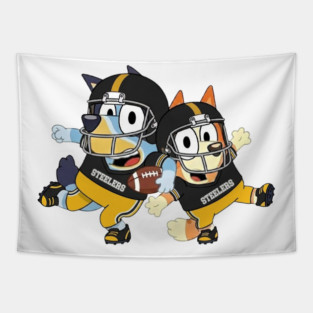 Pittsburgh Steelers Bluey Kids Cute Game Day Inspired M10650 Tapestry