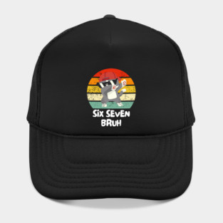 Six Seven Bruh Cool Cat Dabbing Meme Hat