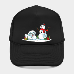 Funny Maltese Snowman Christmas Tree Xmas Hat