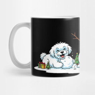 Funny Maltese Snowman Christmas Tree Xmas Mug