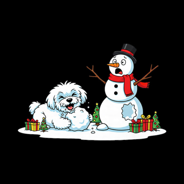 Funny Maltese Snowman Christmas Tree Xmas by yangho