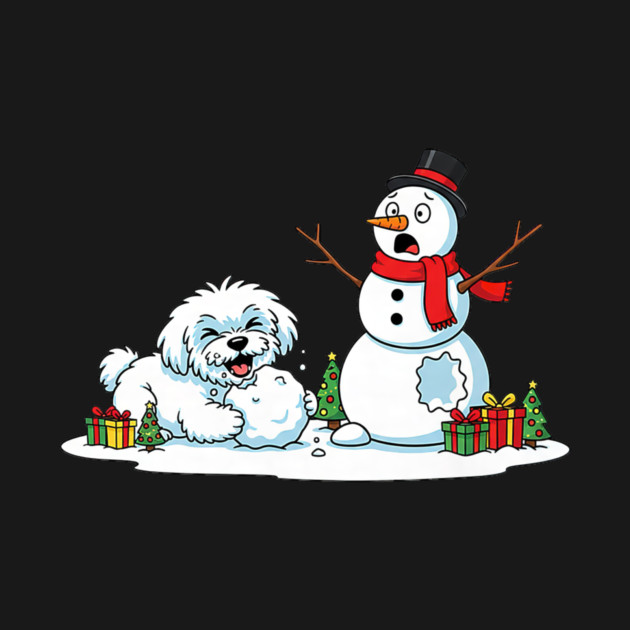 Funny Maltese Snowman Christmas Tree Xmas by yangho